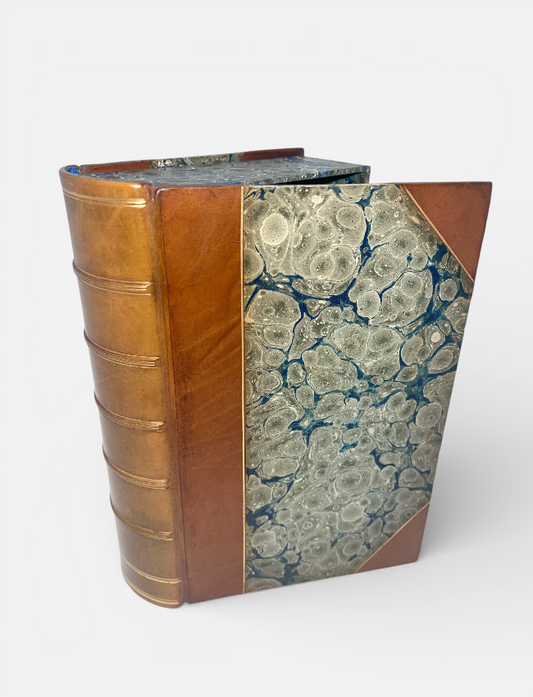 Fine calf book box crafted from reclaimed antique boards